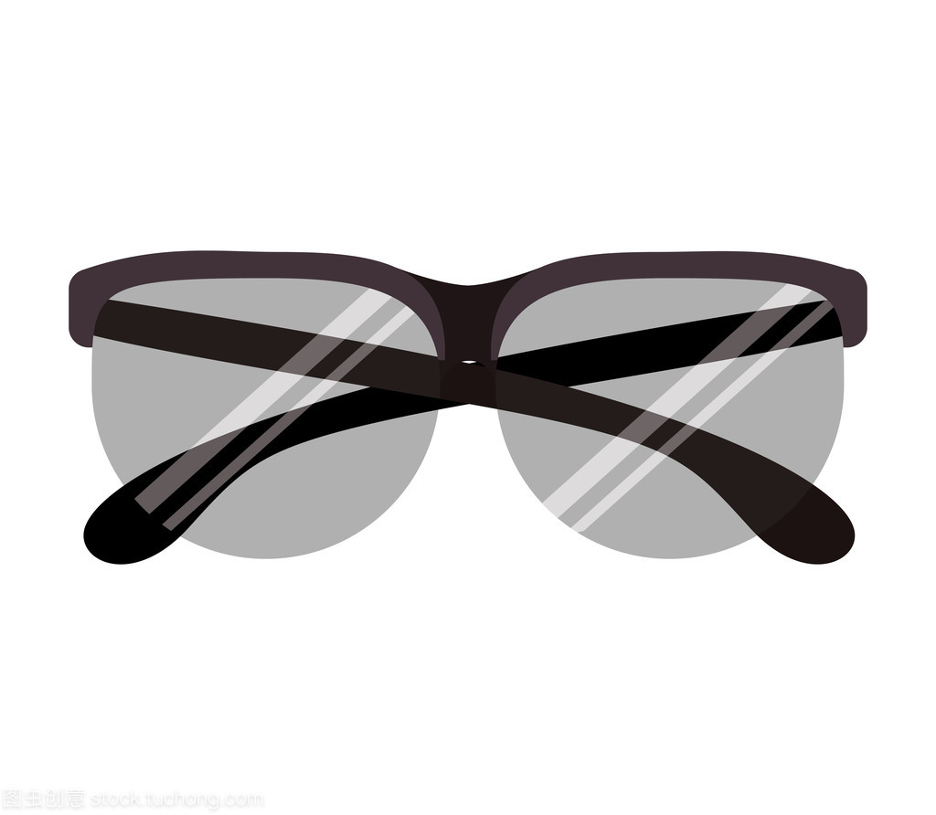 戴着无框眼镜圆形图形